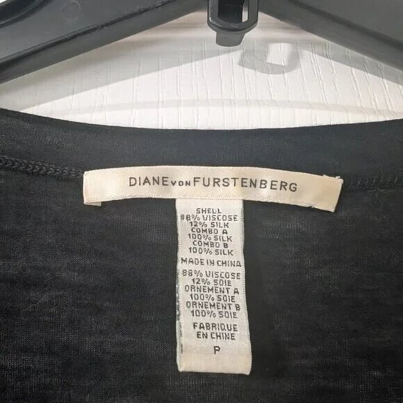 DVF | Women's Akira tunic length top with silk ruffle bottom - Picture 3 of 8